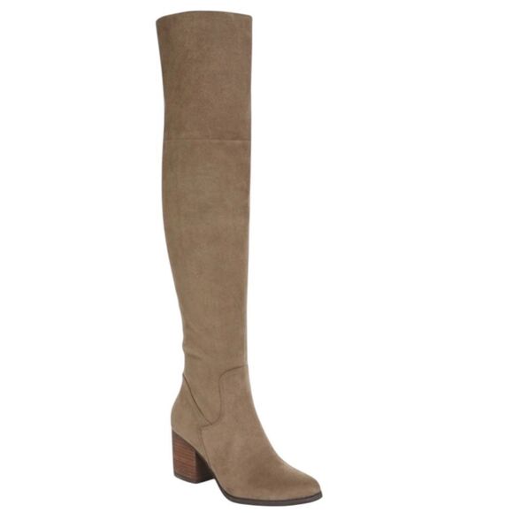 BP. Luke Over The Knee Boot In Taupe Faux Suede - Picture 1 of 14